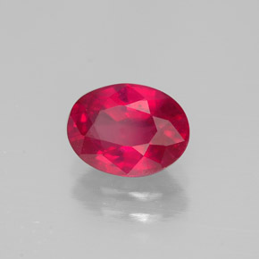 Rubí rojo natural de 1,62 ct, corte óvalo, SI