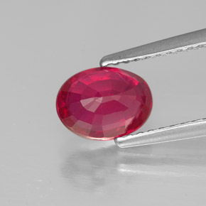 Rubí rojo natural de 1,62 ct, corte óvalo, SI