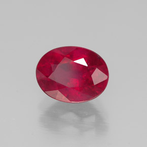 Rubí rojo natural de 1,86 ct, corte óvalo, SI