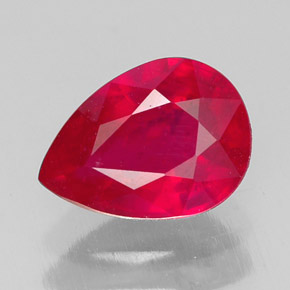 Rubí rojo natural de 1,42 ct, en forma de pera, SI