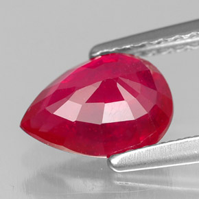 Rubí rojo natural de 1,42 ct, en forma de pera, SI