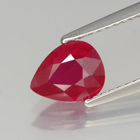 Rubí rojo natural de 1,44 ct, en forma de pera, SI
