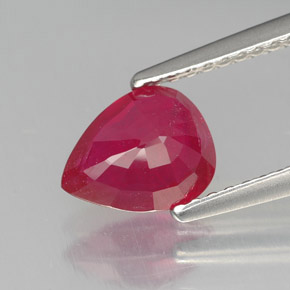 Rubí rojo natural de 1,44 ct, en forma de pera, SI