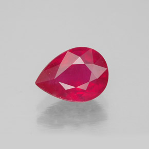 Rubí rojo natural de 1,54 ct, en forma de pera, SI