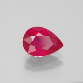 Rubí rojo natural de 1,54 ct, en forma de pera, SI