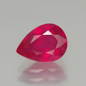 Rubí rojo natural de 1,58 ct, en forma de pera, SI
