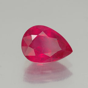 Rubí rojo natural de 1,58 ct, en forma de pera, SI