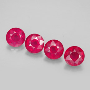 Gemas de rubí rojo natural de  ct, corte redondo, VS-SI