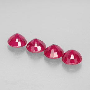 Gemas de rubí rojo natural de  ct, corte redondo, VS-SI