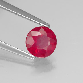 Rubí rojo natural de 1,09 ct, corte redondo, SI