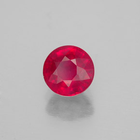 Rubí rojo natural de 1,26 ct, corte redondo, SI