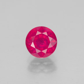 Rubí rojo natural de 1,20 ct, corte redondo, SI