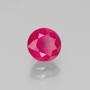 Rubí rojo natural de 1,20 ct, corte redondo, SI