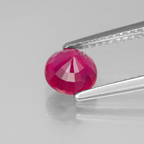 Rubí rojo natural de 1,20 ct, corte redondo, SI