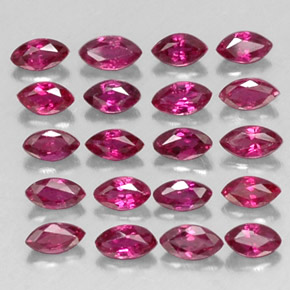 Gemas de rubí rojo natural de  ct, marquesa, VS-SI