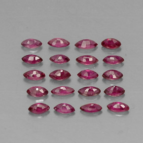 Gemas de rubí rojo natural de  ct, marquesa, VS-SI