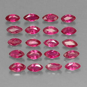 Gemas de rubí rojo natural de  ct, marquesa, VS-SI