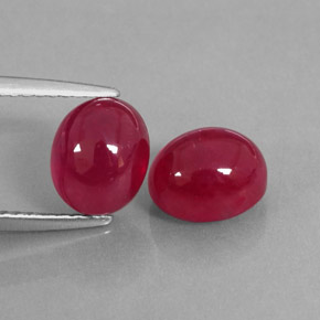 Gemas de rubí rojo natural de  ct, transparente, transparente / translúcido