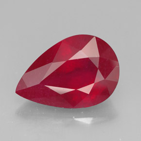Rubí rojo natural de 3,68 ct, en forma de pera, SI