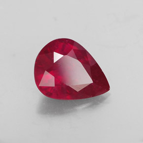 Rubí rojo natural de 1,78 ct, en forma de pera, SI