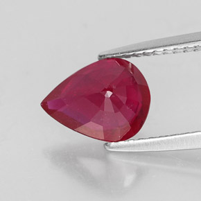 Rubí rojo natural de 1,78 ct, en forma de pera, SI