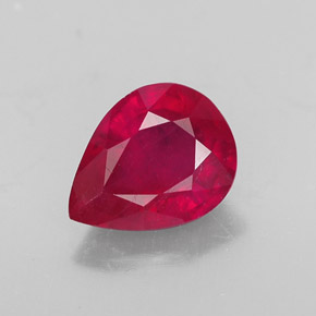 Rubí rojo natural de 2,06 ct, en forma de pera, SI