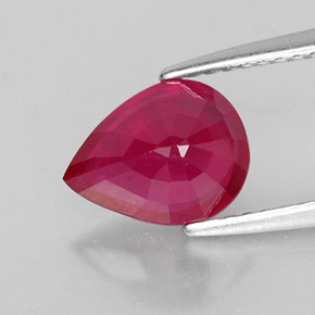 Rubí rojo natural de 2,06 ct, en forma de pera, SI