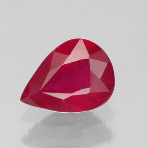 Rubí rojo natural de 1,94 ct, en forma de pera, SI