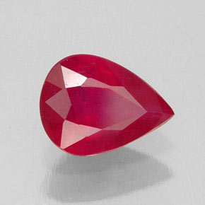 Rubí rojo natural de 1,94 ct, en forma de pera, SI