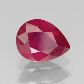 Rubí rojo natural de 2,14 ct, en forma de pera, SI