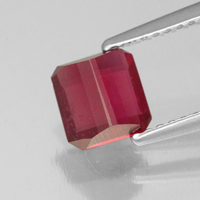 Rubí rojo natural de 1,44 ct, corte esmeralda, SI