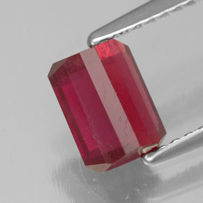 Rubí rojo natural de 1,57 ct, corte esmeralda, SI