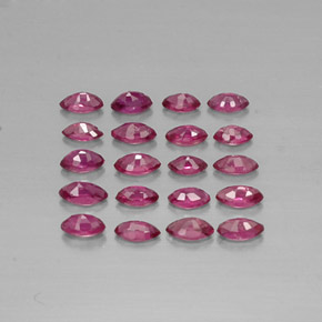 Gemas de rubí rojo natural de  ct, marquesa, VS-SI