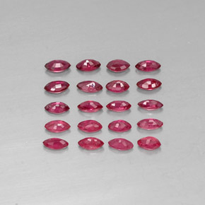 Gemas de rubí rojo natural de  ct, marquesa, VS-SI