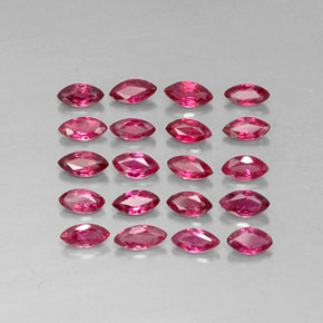 Gemas de rubí rojo natural de  ct, marquesa, VS-SI