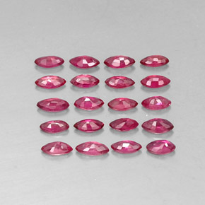 Gemas de rubí rojo natural de  ct, marquesa, VS-SI