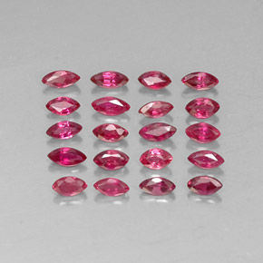 Gemas de rubí rojo natural de  ct, marquesa, VS-SI