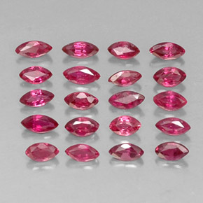 Gemas de rubí rojo natural de  ct, marquesa, VS-SI