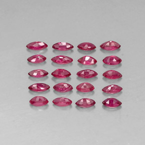 Gemas de rubí rojo natural de  ct, marquesa, VS-SI