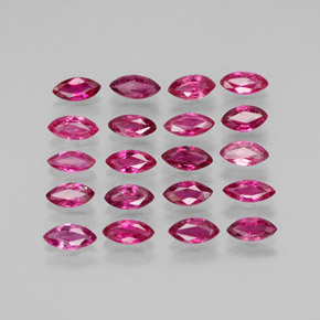 Gemas de rubí rojo natural de  ct, marquesa, VS-SI