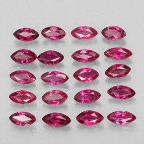 Gemas de rubí rojo natural de  ct, marquesa, VS-SI