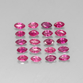 Gemas de rubí rojo natural de  ct, marquesa, VS-SI