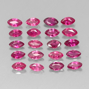 Gemas de rubí rojo natural de  ct, marquesa, VS-SI