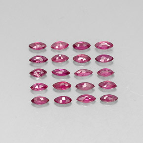 Gemas de rubí rojo natural de  ct, marquesa, VS-SI