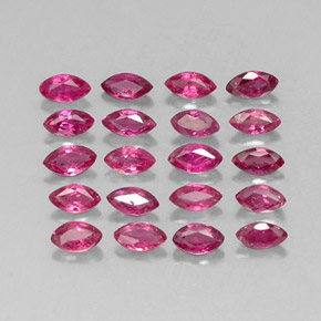 Gemas de rubí rojo natural de  ct, marquesa, VS-SI