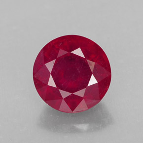Rubí rojo natural de 2,82 ct, corte redondo, SI