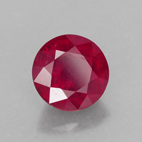 Rubí rojo natural de 2,82 ct, corte redondo, SI