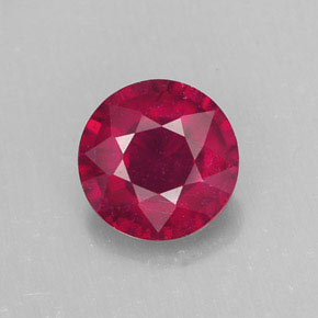 Rubí rojo natural de 2,36 ct, corte redondo, SI