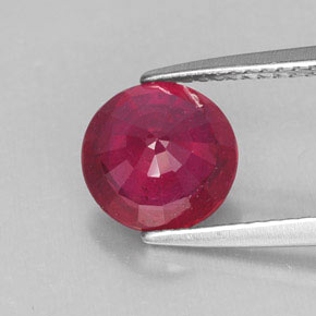 Rubí rojo natural de 2,36 ct, corte redondo, SI