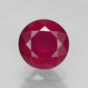 Rubí rojo natural de 2,59 ct, corte redondo, SI